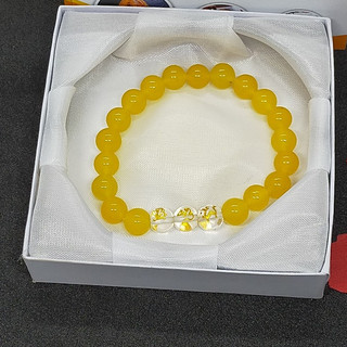 Vòng mã não vàng tam hợp thân tý thìn - size 8 10ly cho nữ mệnh kim, thổ - khai quang điểm nhãn