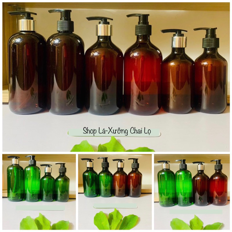 Chai nhựa rỗng 500ml/300ml Vòi Nhấn Đen Nắp Bạc Cao Cấp,Vòi Nhấn Đen ...