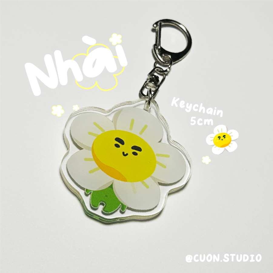 Móc Khóa Acrylic Bông Hoa Dễ Thương Cute Keychain Nhài Cuộn