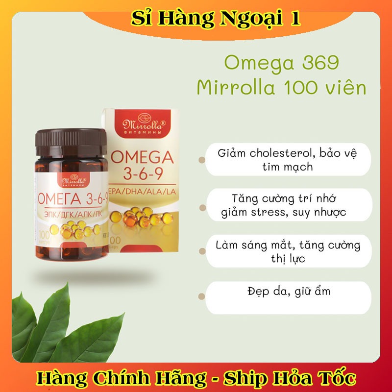 [DATE MỚI ĐỦ BILL] Viên uống Omega 369 Mirrolla Hàng Nga lọ 100 viên