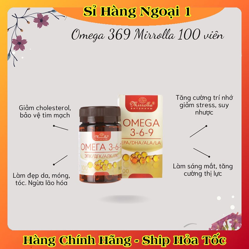 [DATE MỚI ĐỦ BILL] Viên uống Omega 369 Mirrolla Hàng Nga lọ 100 viên