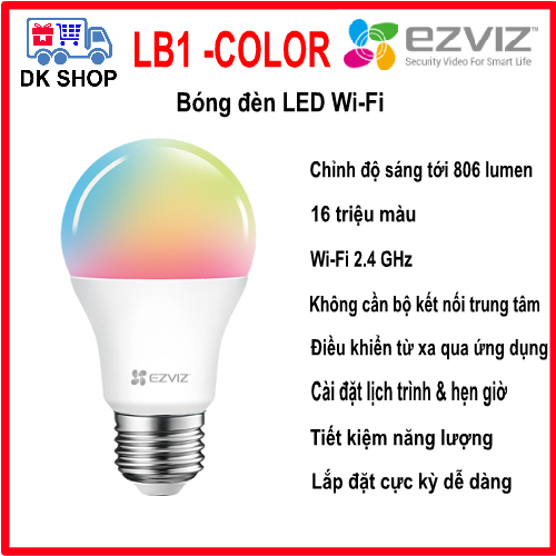 Bóng đèn LED Wi-Fi Ezviz LB1-Color Có Thể Điều Chỉnh Màu, Độ Sáng ...