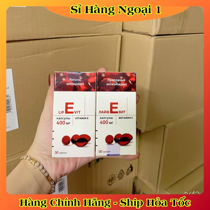 [DATE MỚI] Vitamin E Đỏ Nga Lifevit 400mg lọ Thủy Tinh, đẹp da, chống lão hóa hộp 30 viên- Hàng Nga chính hãng