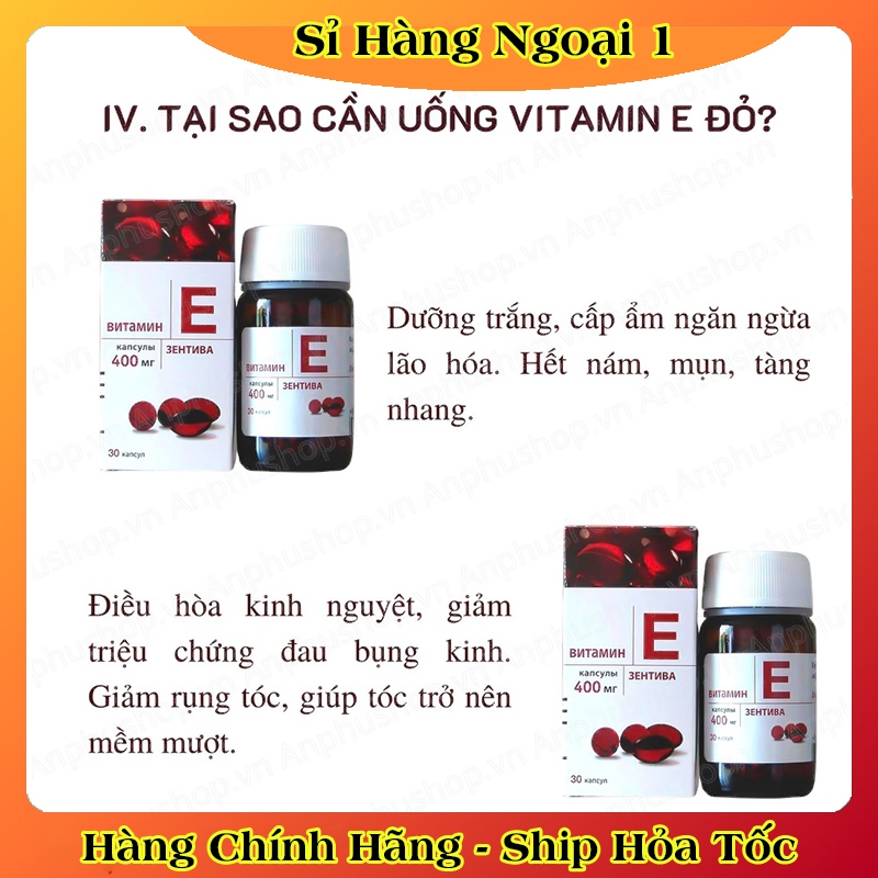 [DATE MỚI] Vitamin E Đỏ Nga Lifevit 400mg lọ Thủy Tinh, đẹp da, chống lão hóa hộp 30 viên- Hàng Nga chính hãng