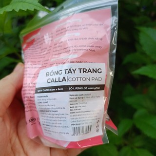 Set 2 bịch Bông tẩy trang Calla - Bông Bạch Tuyết Tròn Mịn gói 30 miếng