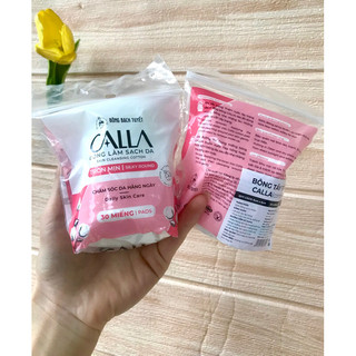 Set 2 bịch Bông tẩy trang Calla - Bông Bạch Tuyết Tròn Mịn gói 30 miếng