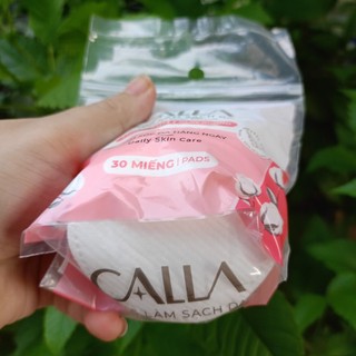 Set 2 bịch Bông tẩy trang Calla - Bông Bạch Tuyết Tròn Mịn gói 30 miếng