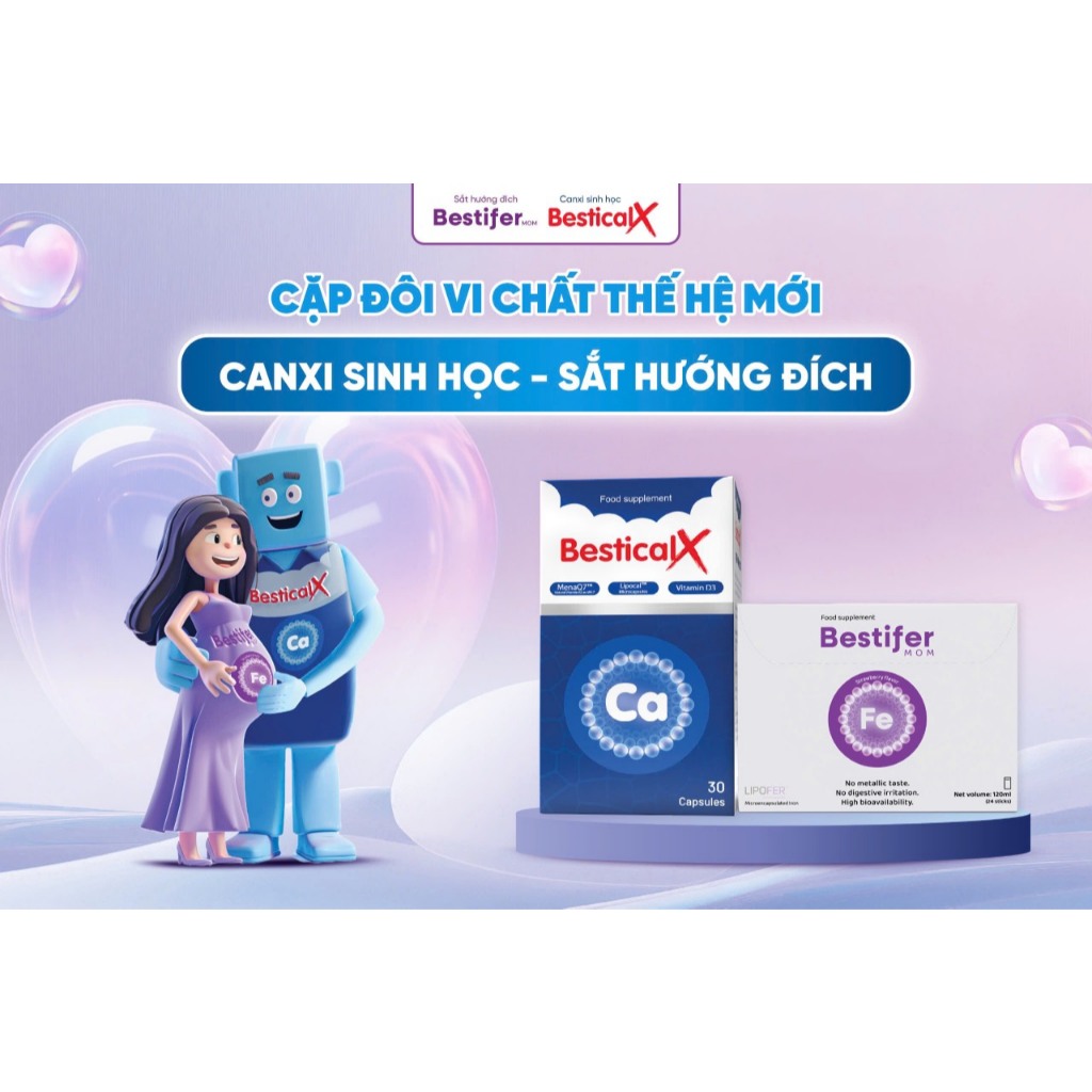 Mua 2 tặng 2 Bestical X canxi sinh học cho mẹ bầu dễ hấp thu với hàm lượng canxi cao nhanh chóng và hiệu quả