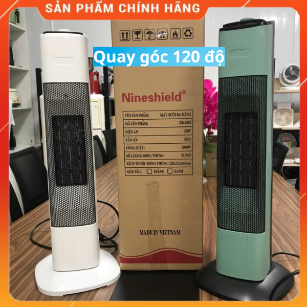 Máy sưởi gốm Ceramic Nineshield 2000W 3000w, Quạt sưởi máy sưởi ấm phòng ngủ sưởi cho bé chính hãng