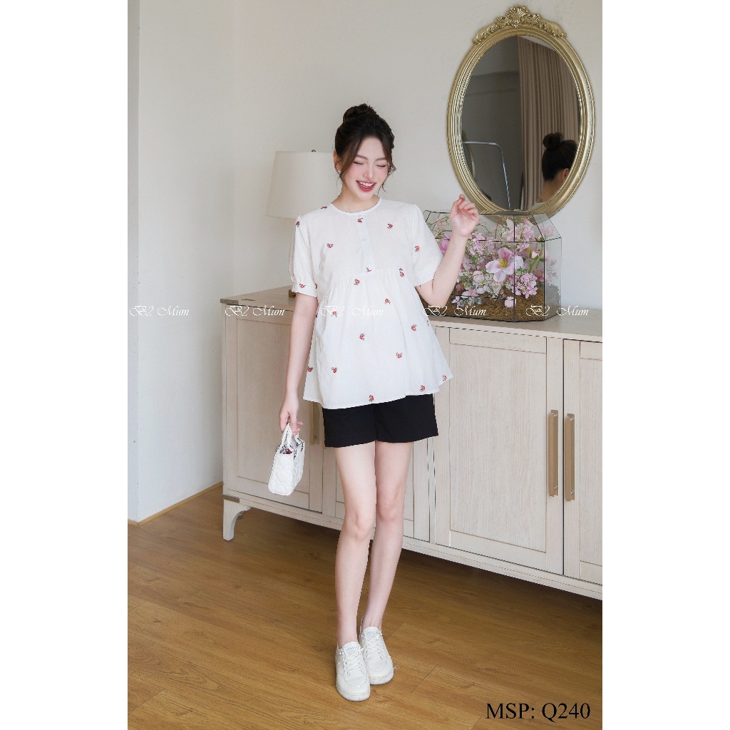 Quần bầu Chất u mì hàn co giãn 4 chiều không nhăn không xù Quần có túi thật có chun chỉnh bụng Q240 thiết kế by B2MUM