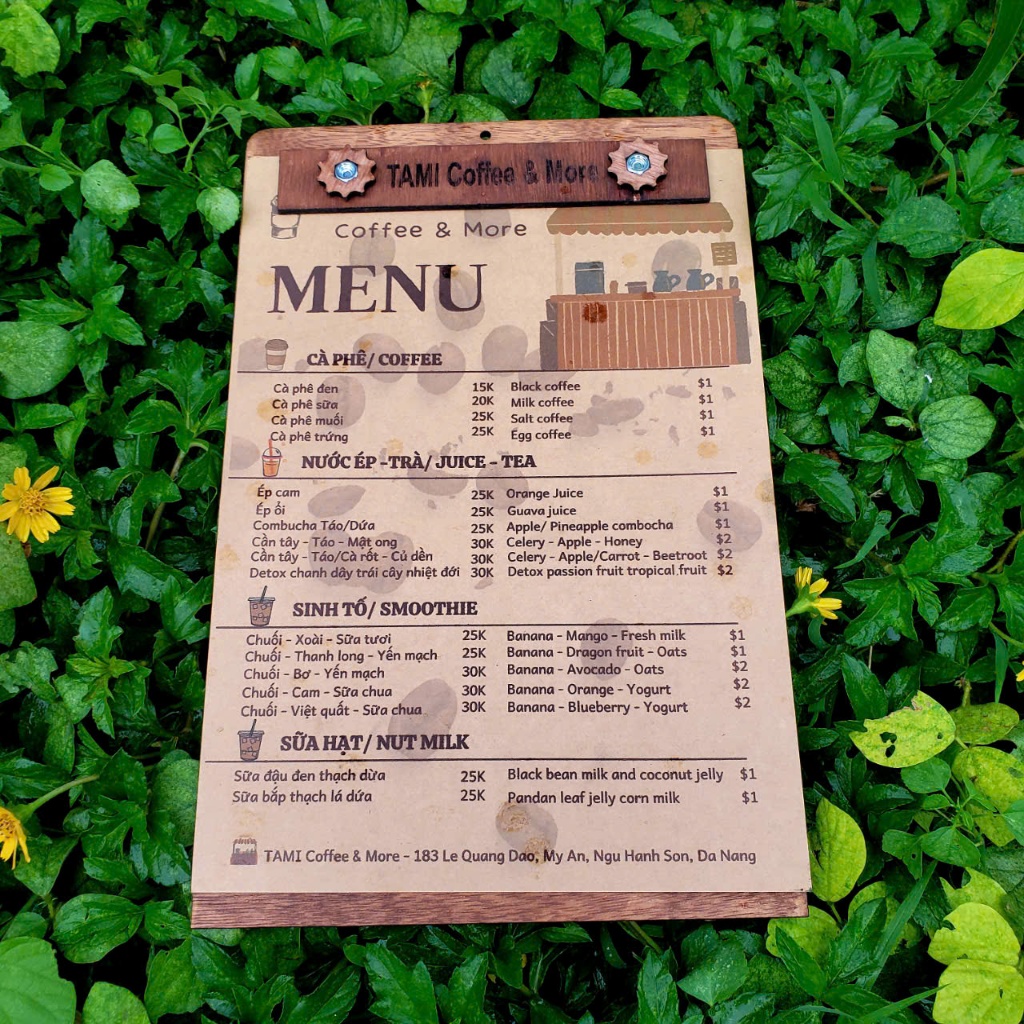 Bìa gỗ plywood kẹp menu các size  - Miễn phí Khắc LOGO Quán cafe, Nhà hàng