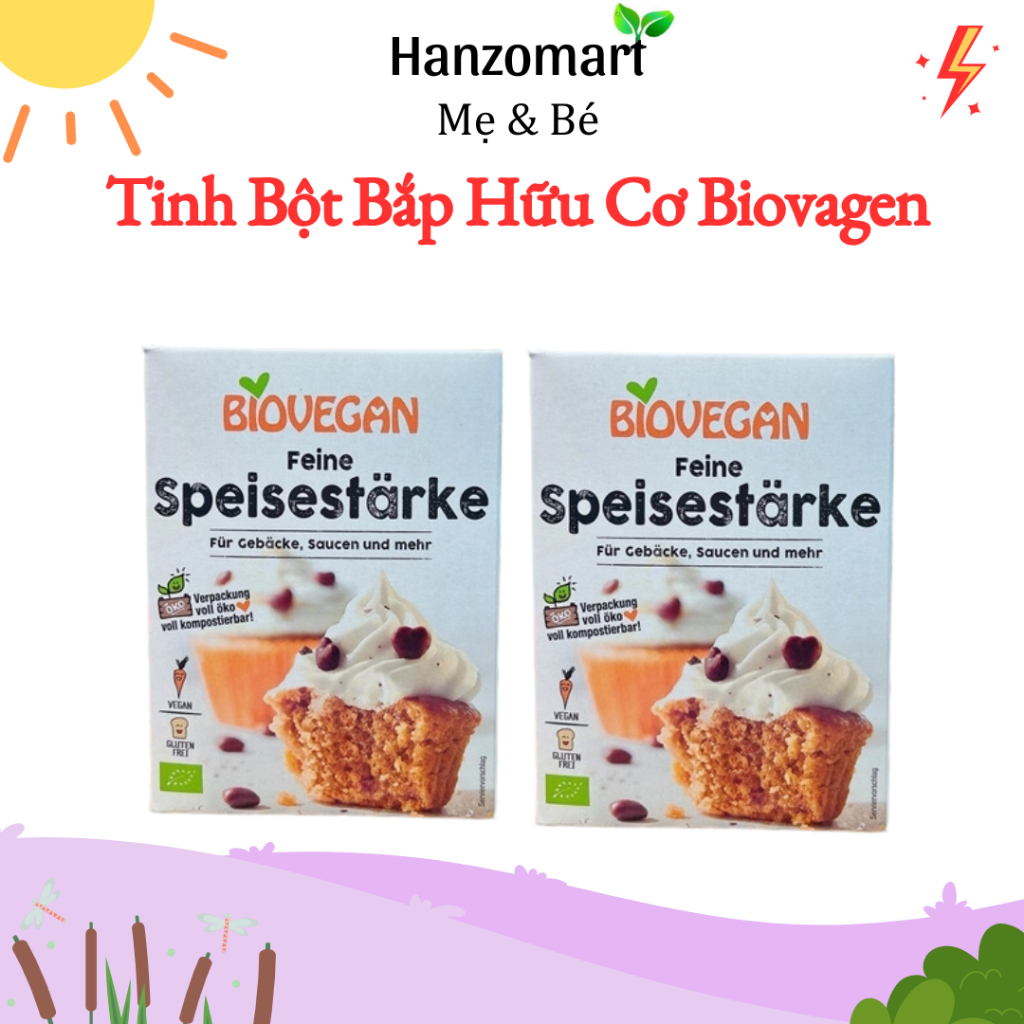 Tinh Bột Bắp Hữu Cơ Biovegan Đức, Làm Bánh, Xúc Xích, Tạo Độ Sệt - mềm món ăn - hanzo2009