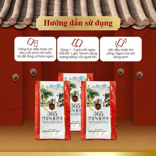 Nước Hồng Sâm Nhung Hươu Núi 365 Hansusam Hàn Quốc, 60 gói x70ml