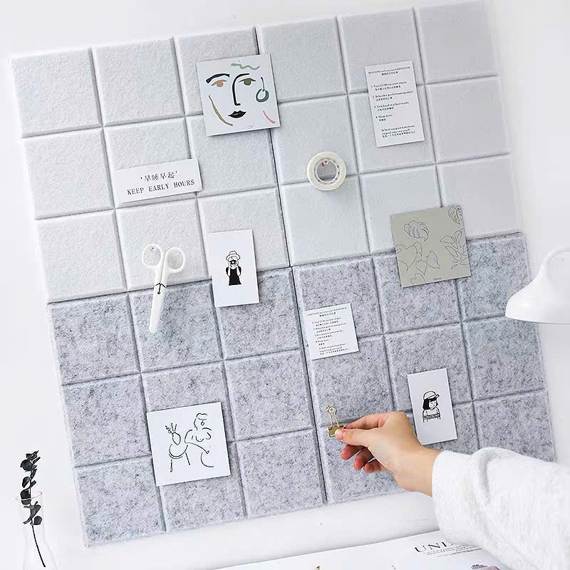 Bảng ghim nỉ dán tường tặng kèm ghim, sticker bảng ghi chú thông báo ...