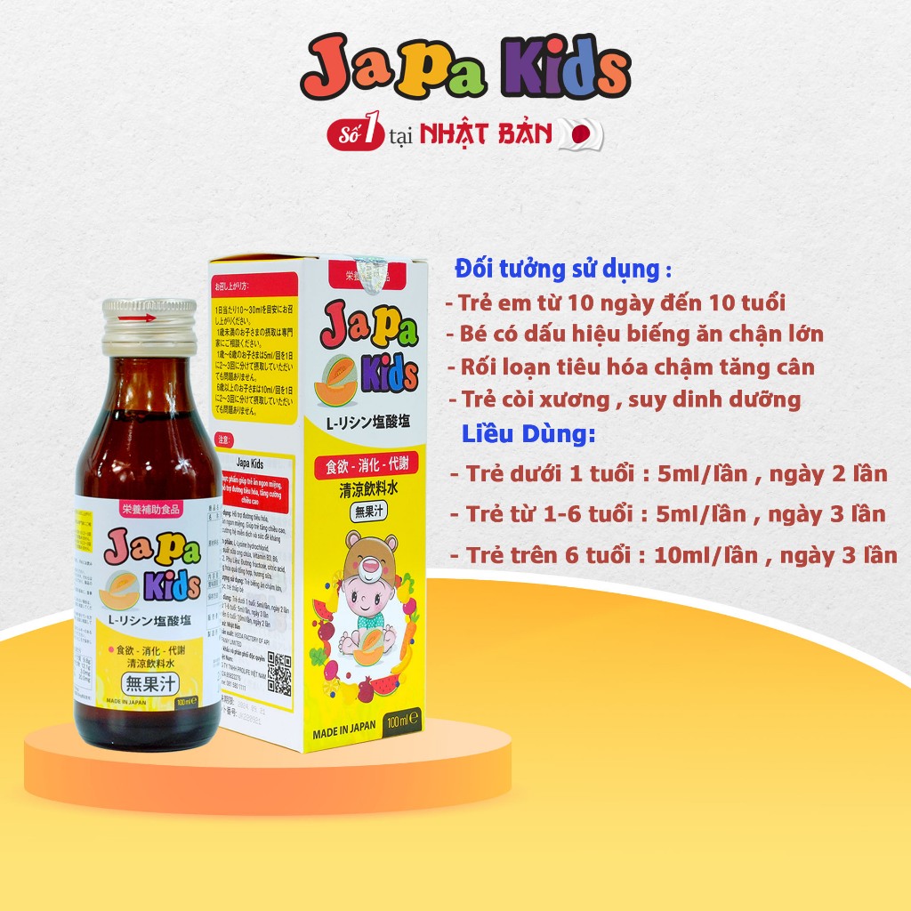 Ảnh Mua 3 Tặng 1 Japa Kids  kích thích ăn ngon tăng cân tăng chiều cao Cho Bé 100ml 4