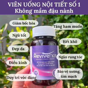 Viên Uống Nội Tiết Hoa bia ReviveHer Cân Bằng Nội Tiết, Kinh Đẹp, Ngủ Ngon, Hết Khô Hạn, Bốc Hỏa