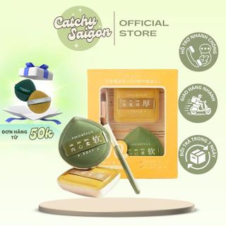 [AMORTALS] Bộ 2 Mút Trang Điểm AMORTALS Size L Dáng Chữ Nhật, Giọt Nước Siêu Mềm Đa Năng Kèm Cọ