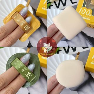 [AMORTALS] Bộ 2 Mút Trang Điểm AMORTALS Size L Dáng Chữ Nhật, Giọt Nước Siêu Mềm Đa Năng Kèm Cọ
