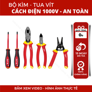 Bộ kìm cách điện, tua vít cách điện 1000V Milwaukee 48-22-2215 an toàn, hàng chính hãng