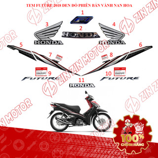 Tem Xe Future 125 Fi, Tem Rời Future Led 2018 Đen Đỏ Phiên Bản Vành Nan Hoa Chính Hãng - ZZM