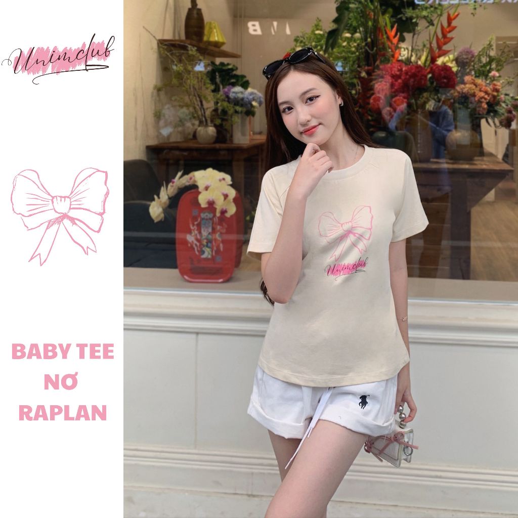 Áo Baby Tee Nơ Raplan Nhiều Màu Vải Cotton Premium Cao Cấp - ÂPBL