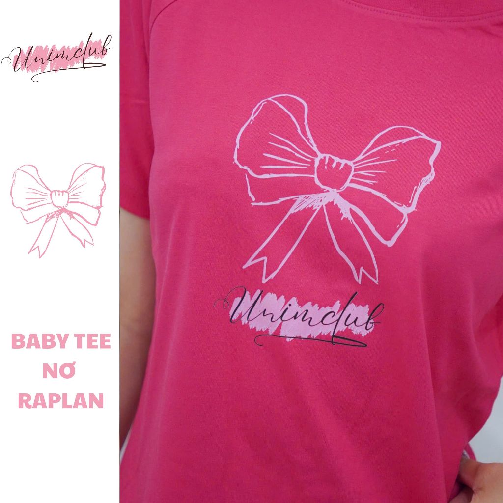 Áo Baby Tee Nơ Raplan Nhiều Màu Vải Cotton Premium Cao Cấp - ÂPBL