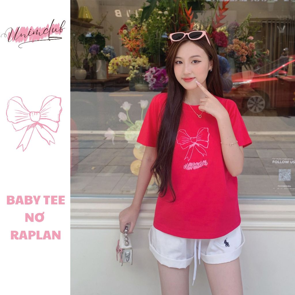 Áo Baby Tee Nơ Raplan Nhiều Màu Vải Cotton Premium Cao Cấp - ÂPBL