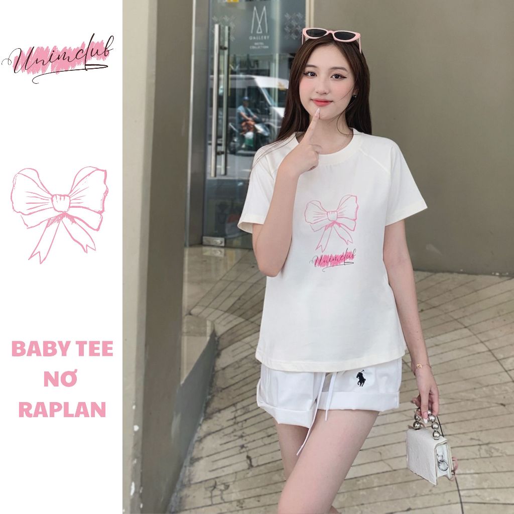 Áo Baby Tee Nơ Raplan Nhiều Màu Vải Cotton Premium Cao Cấp - ÂPBL