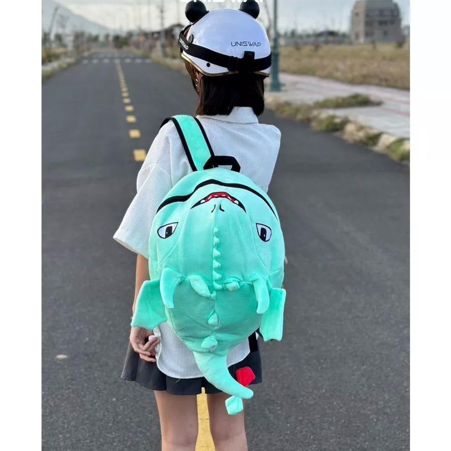 Balo Hình Con Rồng Siêu Cute Đủ Màu Sắc, chất liệu vải nhung mịn, đi chơi - đi học - đi phượt