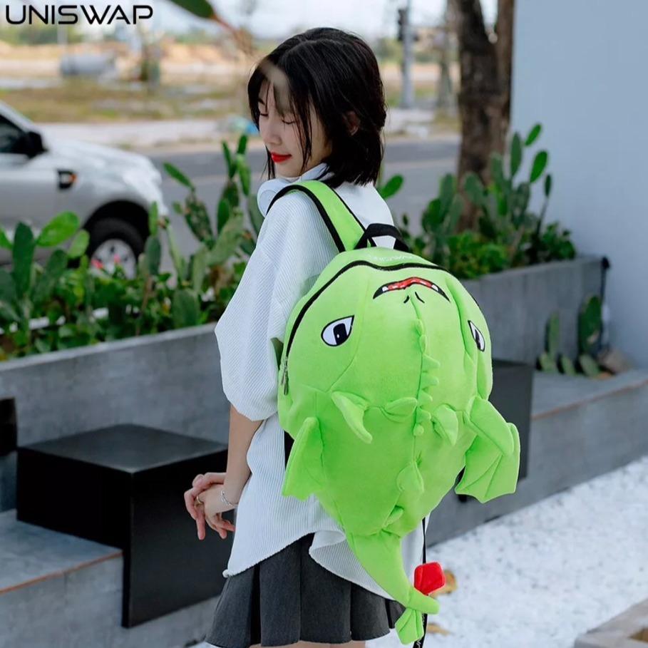 Balo Hình Con Rồng Siêu Cute Đủ Màu Sắc, chất liệu vải nhung mịn, đi chơi - đi học - đi phượt