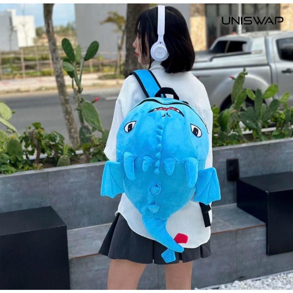 Balo Hình Con Rồng Siêu Cute Đủ Màu Sắc, chất liệu vải nhung mịn, đi chơi - đi học - đi phượt