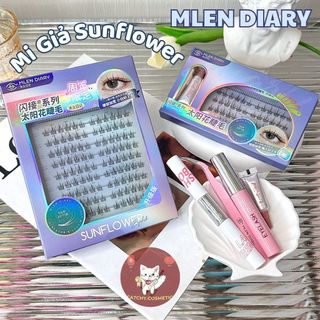 [MLEN DIARY] Mi Giả Cụm MLEN DIARY Dáng Hoa Hướng Dương Mềm Mại Tự Nhiên Tái Sử Dụng