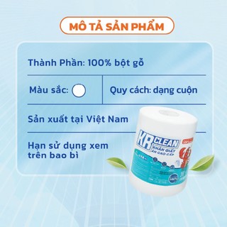 1 cặp cuộn khăn giấy ăn cao cấp KRCLEAN 200 tờ 15x15cm - Khăn lau đa năng, siêu thấm hút, lau mọi bề mặt tiện lợi