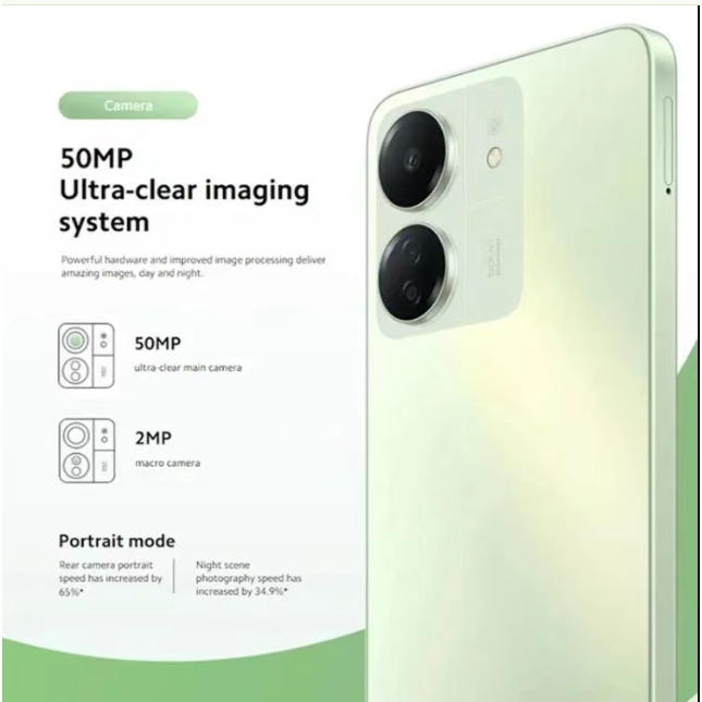 Điện thoại di động Xiaomi Redmi 13C 5G mới 8 GB RAM/256 GB - Xác thực - HD+ IPS LCD 6,74 inch Bàn chải đánh răng điện - ảnh 2