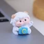 Mô hình cừu làm từ đá nhân tạo mini dễ thương tiểu cảnh, bày bàn làm việc, bàn học, tủ sách, taplo ô tô