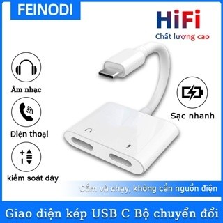 Giảm giá! ✨Bộ chuyển đổi giắc cắm tai nghe L sang 3,5 mm Bộ chia sạc nhanh PD cho Xiaomi Huawei Samsung