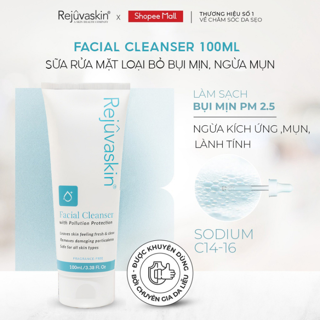 Ảnh Sữa Rửa Mặt Loại Bỏ Bụi Mịn, Ngừa Mụn, Sáng Da Rejuvaskin Facial Cleanser 100ml 1