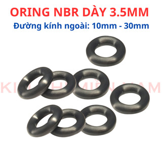 Dày 3.5mm *(đường kính ngoài từ 10mm - 30mm) Gioăng cao su NBR70, oring - gioăng làm kín (túi 10 sợi)