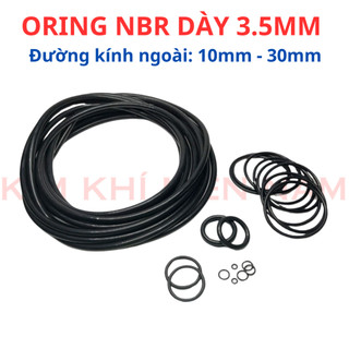Dày 3.5mm *(đường kính ngoài từ 10mm - 30mm) Gioăng cao su NBR70, oring - gioăng làm kín (túi 10 sợi)