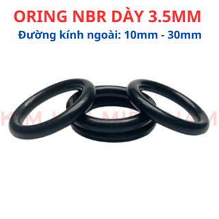 Dày 3.5mm *(đường kính ngoài từ 10mm - 30mm) Gioăng cao su NBR70, oring - gioăng làm kín (túi 10 sợi)