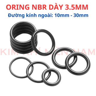 Dày 3.5mm *(đường kính ngoài từ 10mm - 30mm) Gioăng cao su NBR70, oring - gioăng làm kín (túi 10 sợi)