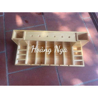 KHAY GỖ THÔNG ĐỰNG TÔNG ĐƠ KÉO LƯỢC 2 ỐNG 4 MÀU VÀNG, ĐEN, GỖ