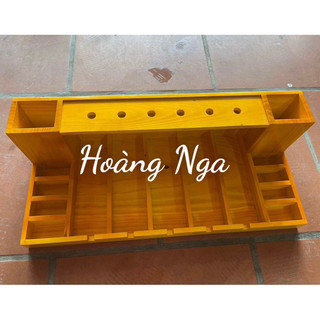 KHAY GỖ THÔNG ĐỰNG TÔNG ĐƠ KÉO LƯỢC 2 ỐNG 4 MÀU VÀNG, ĐEN, GỖ