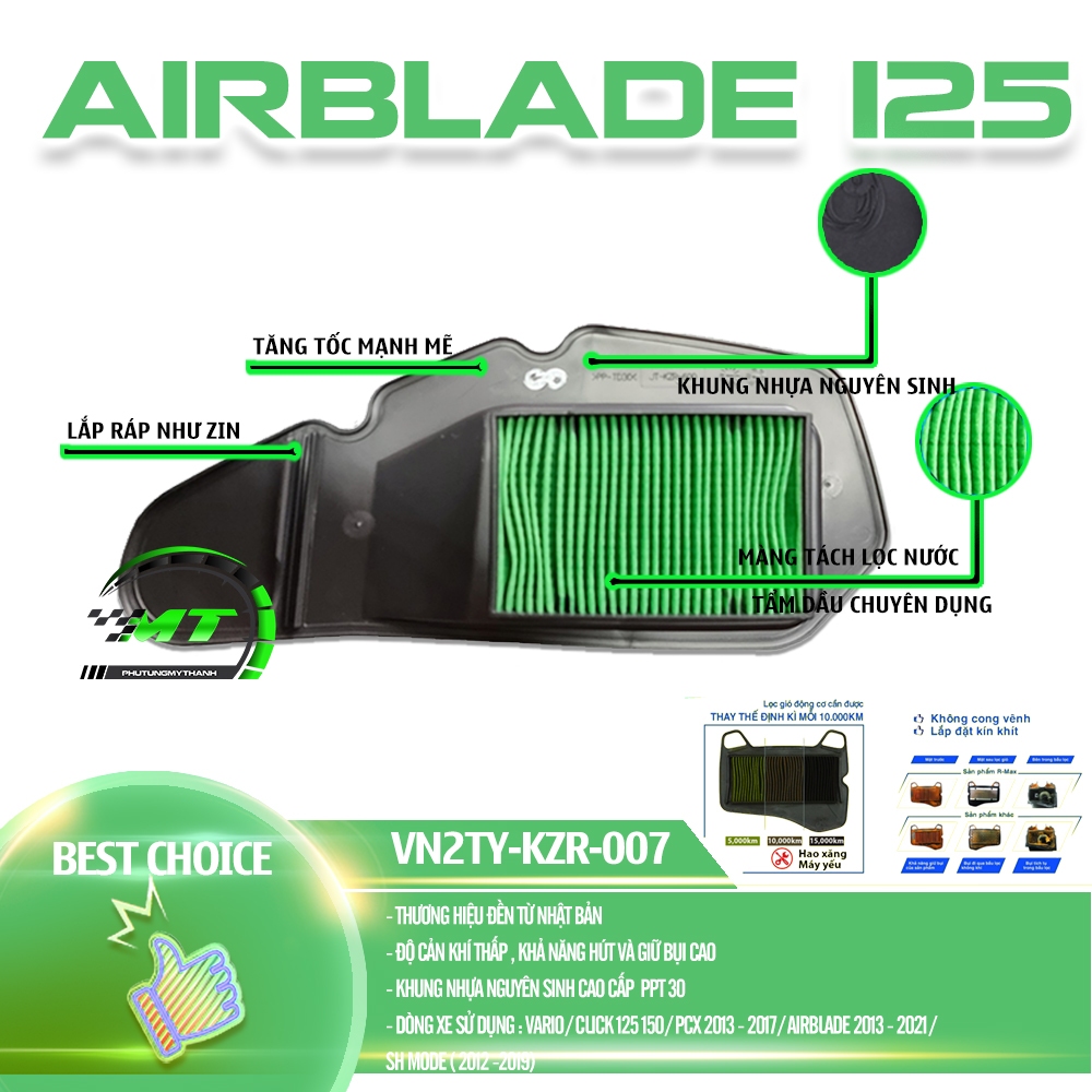 Lọc gió Rmax Roki cho xe Air blade, AB 125 150, Pcx, SH mode | Shopee ...