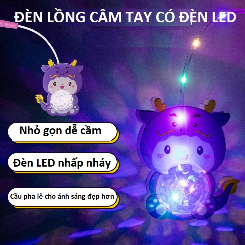 Đèn lồng trung thu cầu pha lê có đèn led màu sắc nhiều hình ngộ nghĩnh hình công chúa đẹp cho bé