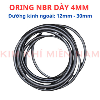 Dày 4mm * (Đường kính ngoài từ 12mm đến 30mm) Gioăng cao su NBR70, oring, gioăng làm kín (túi 5 sợi)