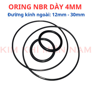 Dày 4mm * (Đường kính ngoài từ 12mm đến 30mm) Gioăng cao su NBR70, oring, gioăng làm kín (túi 5 sợi)