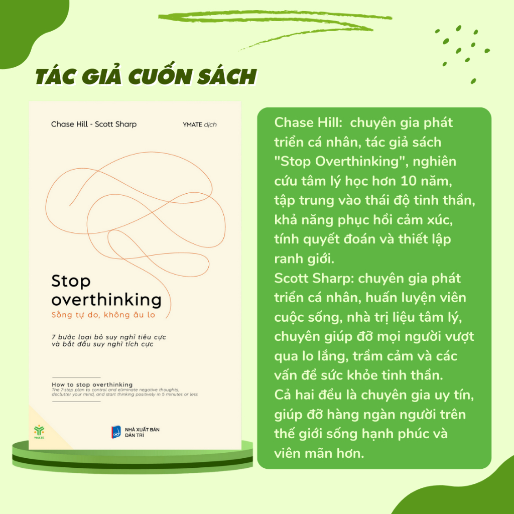 Ảnh Sách Stop Overthinking - Sống Tự Do, Không Âu Lo - YMATE 3