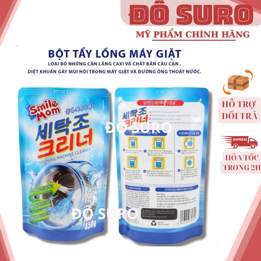 Bột Vệ Sinh máy giặt Hàn Quốc sát khuẩn khử mùi an toàn cho gia đình 450g