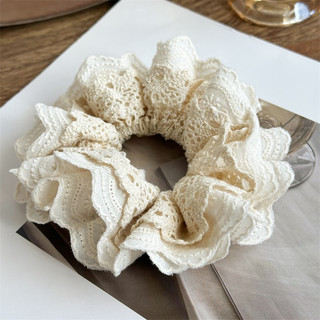 (HÀNG ĐẸP) Dây buộc tóc ren trắng kem dây scrunchies ren nhiều lớp phong cách Hàn Quốc